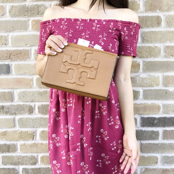 Tory Burch Bombe T Combo Crossbody Messenger Bark - Picture 5 of 8